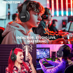 VANOTOM Wireless Headphone Foldable Bluetooth Over Ear Headset for Gaming Phones Computers Electronics Audio with 65H Playtime HIFI Sound Qualitye, Hybrid Wired Earbuds, Connection Cable | Summervibes