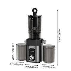 MDHAND Cold Press Juicer - Juicer Machines, 200W Juicer with 112mm Large Feed Chute, Quiet & Powerful 60 RPM, Reverse Function, Easy to Clean, Stainless Steel Housing#fathersdaygift