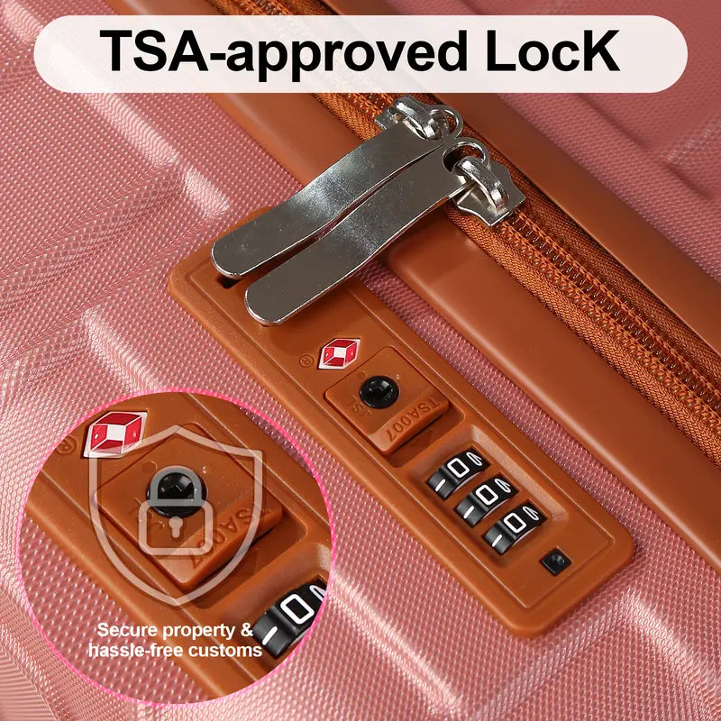 4-TEILIGES Aaivv Robustes ABS Hartschalenkoffer-Set, erweiterbare Spinner-Koffer mit TSA-Schloss & Rollen, leichtes, strapazierfähiges Reisegepäck für Familienreisen & Schulanfang, robustes ABS-Gepäck Vatertagsgeschenk