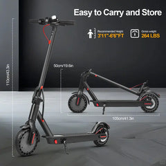 Electric Scooter, 19 MPH Max Speed, 21 Miles Range, 350W Motor, Long Range Battery, 8.5'' Solid Tires, Climbable, Dual Brakes, App, Foldable Portable Commuter Scooter, Perfect Gift for Adults Teens