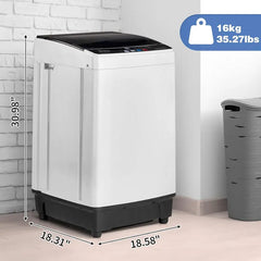Ubesgoo 15.6LBS Portable Washing Machine, Full-Automatic Laundry Machine with Stainless Steel Drum, 10 Wash Programs Compact Washer and Spin Dryer Combo with Drain Pump for Apartment, Dorm, Home