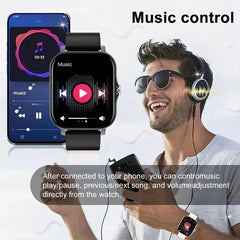 Father's Day and Summer Festivals:New Smartwatch (Black & Pink) Wearable Device Super Bowl, Super Bowl Outdoor Sports、Smart watch, wireless talking/dialing, multi-sport mode, call reminder and rejection, SMS reminder message reminder various APP reminders