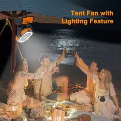 OGERY Rechargeable Camping Fan with LED Light, Portable Multi-functional Fan with 360° Rotating Hook, Oscillating Emergency Camping Fan Cordless Rotatable Battery Powered Lightweight summerwins