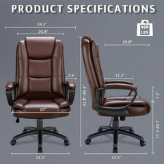 Adjustable High Back PU Leather Executive Office Chair – 360° Swivel Desk Chair