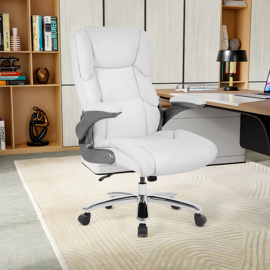 Big & Tall 400 lbs Executive Office Chair – Adjustable Leather Desk Chair with Armrests