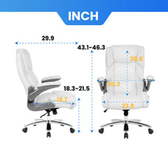 Big & Tall 400 lbs Executive Office Chair – Adjustable Leather Desk Chair with Armrests