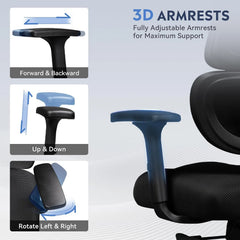 Big & Tall Ergonomic Office Chair – Reclining Heavy-Duty Desk Chair for Long Hours