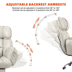Big & Tall Executive Office Chair with Footrest – High Back Ergonomic Desk Chair
