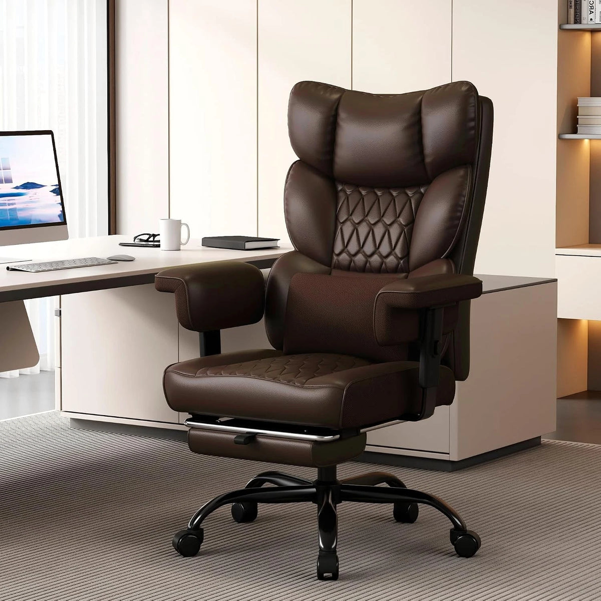 Big & Tall Executive Office Chair with Footrest – High Back Ergonomic Desk Chair