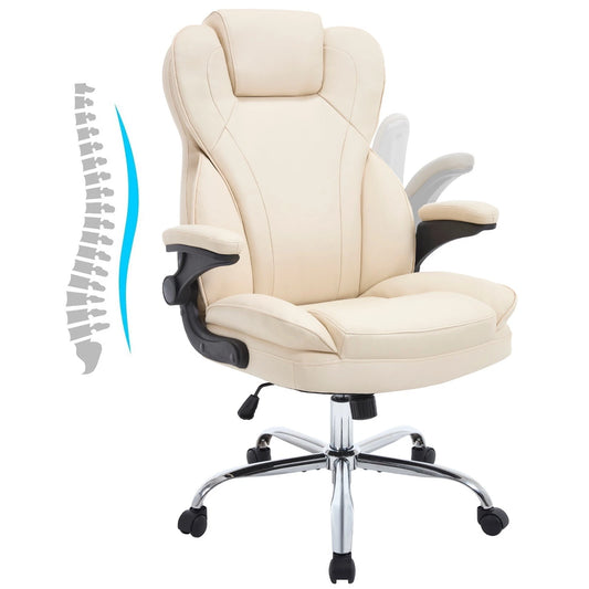 Big & Tall Leather Office Chair – Ergonomic Computer Desk Chair with Back Support