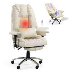 Big & Tall Massage Office Chair with Heat – 6-Point Vibration Reclining Ergonomic Desk Chair