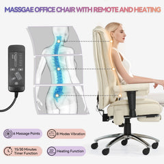 Big & Tall Massage Office Chair with Heat – 6-Point Vibration Reclining Ergonomic Desk Chair