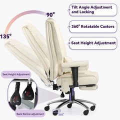 Big & Tall Massage Office Chair with Heat – 6-Point Vibration Reclining Ergonomic Desk Chair