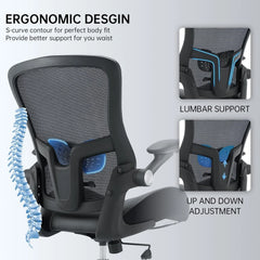 Big & Tall Office Chair 400 lbs – Ergonomic Mesh Desk Chair with High Back, Black