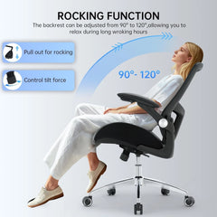 Big & Tall Office Chair 400 lbs – Ergonomic Mesh Desk Chair with High Back, Black