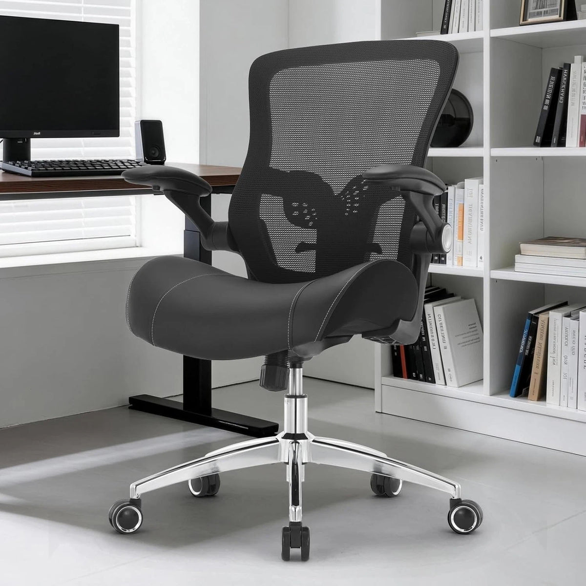 Big & Tall Office Chair 400 lbs – Ergonomic Mesh Desk Chair with High Back, Black