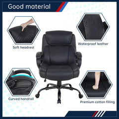 Big & Tall Office Chair 400 lbs – Wide Seat Ergonomic Desk Chair with Lumbar Support & Arms
