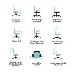Black Ergonomic Mesh Office Chair – Adjustable Lumbar Support Swivel Desk Chair