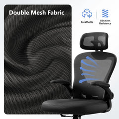 Black Ergonomic Mesh Office Chair with Lumbar Support – Computer & Desk Chair