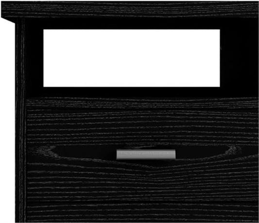 Black Woodgrain Desk with 4 Drawers – Stylish Home Office & Computer Desk