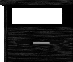 Black Woodgrain Desk with 4 Drawers – Stylish Home Office & Computer Desk
