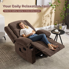 CANMOV 350 lb Manual Massage Recliner Chair with Heat, Storage & Cup Holders