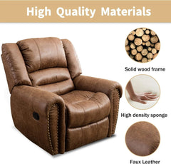 CANMOV Leather Recliner Chair – Classic Traditional Manual Reclining Sofa Chair