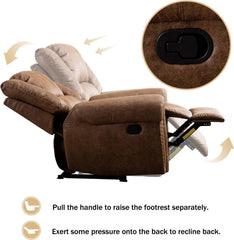 CANMOV Leather Recliner Chair – Classic Traditional Manual Reclining Sofa Chair