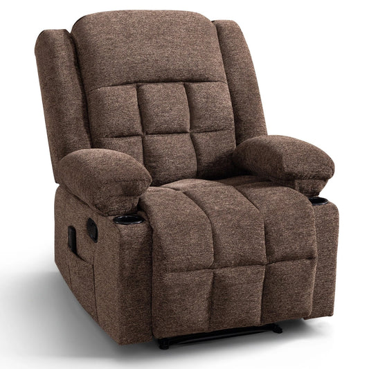 CANMOV Manual Recliner Chair – Massage & Heat Recliner with Cup Holders