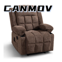 CANMOV Manual Recliner Chair – Massage & Heat Recliner with Cup Holders