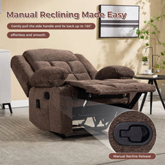 CANMOV Manual Recliner Chair – Massage & Heat Recliner with Cup Holders