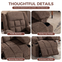 CANMOV Manual Recliner Chair – Massage & Heat Recliner with Cup Holders