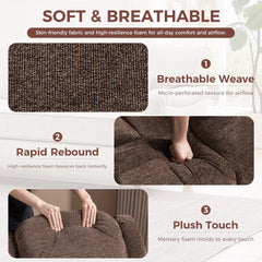 CANMOV Manual Recliner Chair – Massage & Heat Recliner with Cup Holders