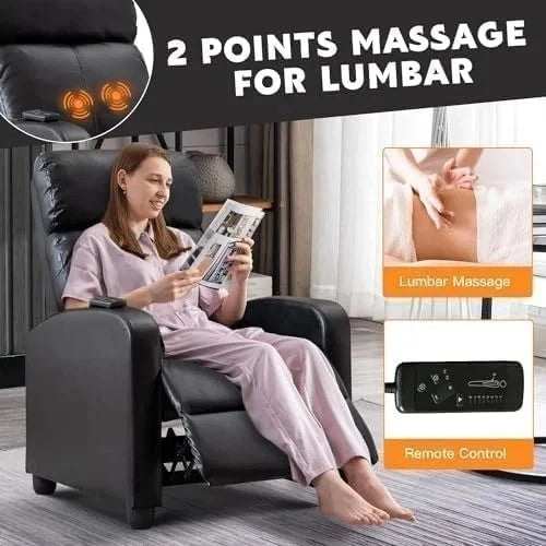 CANMOV Massage Recliner Chair, PU Leather Reclining Chair for Living Room & Home Theater