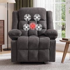 CANMOV Massage Recliner Chair with Heat, Manual Reclining Chair with Cup Holders