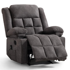 CANMOV Massage Recliner Chair with Heat, Manual Reclining Chair with Cup Holders