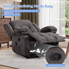 CANMOV Massage Recliner Chair with Heat, Manual Reclining Chair with Cup Holders