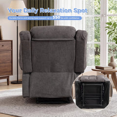 CANMOV Massage Recliner Chair with Heat, Manual Reclining Chair with Cup Holders