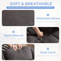 CANMOV Massage Recliner Chair with Heat, Manual Reclining Chair with Cup Holders