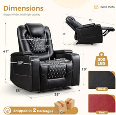CANMOV Power Recliner Chair with USB Ports & Cup Holders, Home Theater Seating