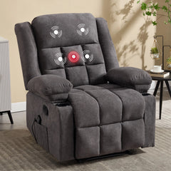 CANMOV 350 lb Manual Massage Recliner Chair with Heat, Storage & Cup Holders