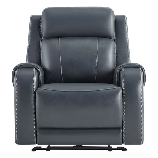 CHITA Genuine Leather Power Recliner Wall Hugger with Power Headrest, USB & Type-C