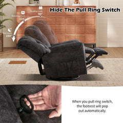Canmov 360° Swivel Rocker Recliner Chair, Manual Nursing Recliner with Hidden Switch