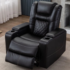 Canmov Breathable Leather Power Recliner Chair with USB Ports & Cup Holders