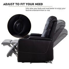 Canmov Breathable Leather Power Recliner Chair with USB Ports & Cup Holders