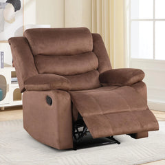 Canmov Fabric Manual Recliner Chair, Upholstered Single Sofa Chair with Armrests