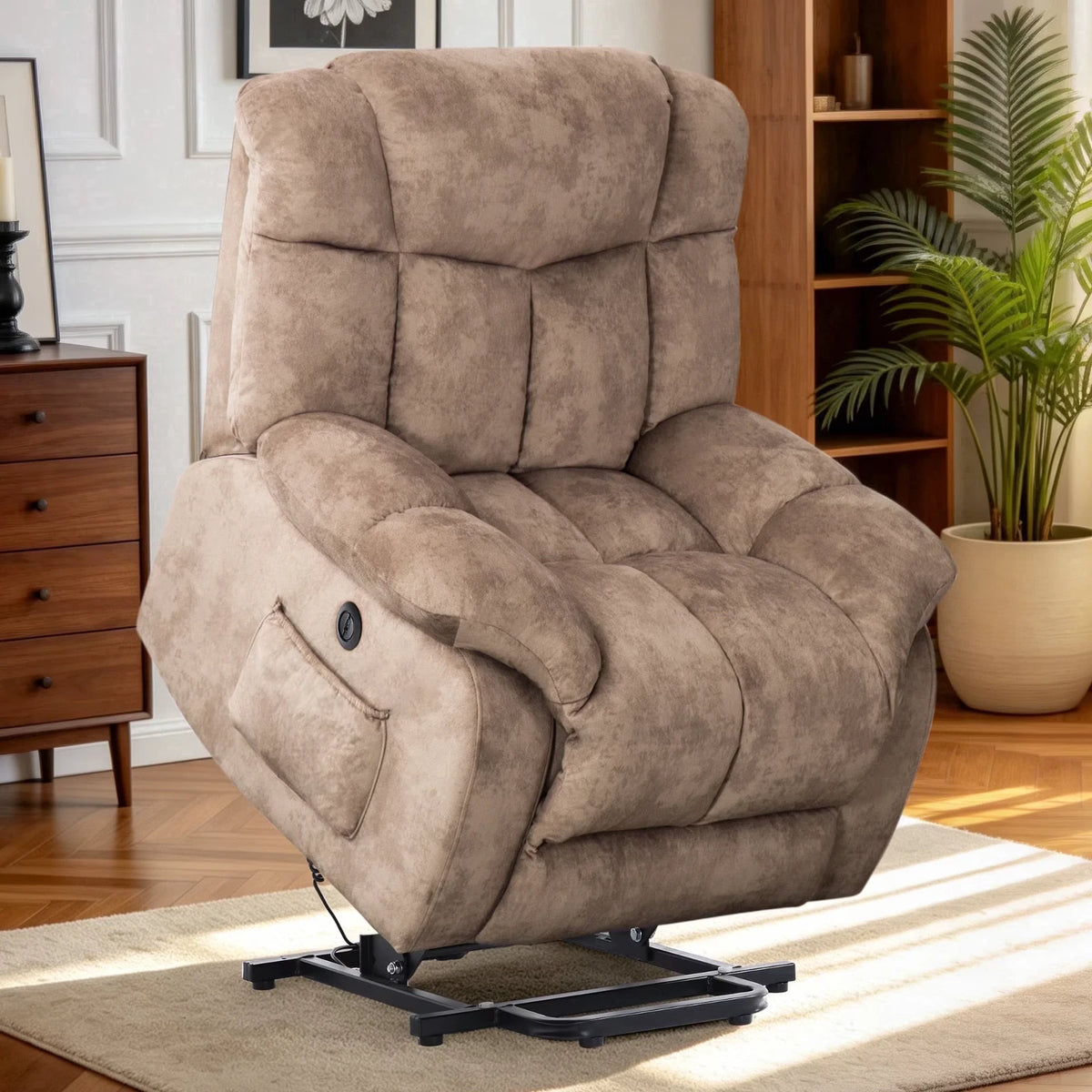 Canmov Heavy Duty Power Lift Recliner Chair for Elderly, Electric Lift Assist Recliner with Safety Motion