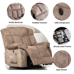 Canmov Heavy Duty Power Lift Recliner Chair for Elderly, Electric Lift Assist Recliner with Safety Motion