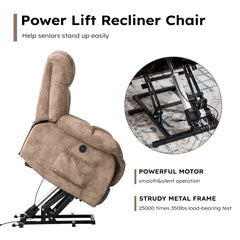 Canmov Heavy Duty Power Lift Recliner Chair for Elderly, Electric Lift Assist Recliner with Safety Motion