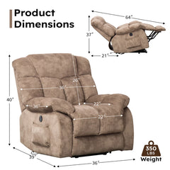 Canmov Heavy Duty Power Lift Recliner Chair for Elderly, Electric Lift Assist Recliner with Safety Motion